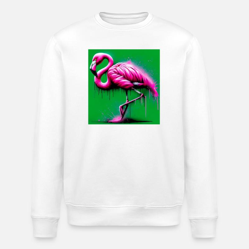 Flamingo - Stanley/Stella Unisex Bio-Sweatshirt ROLLER - Weiß