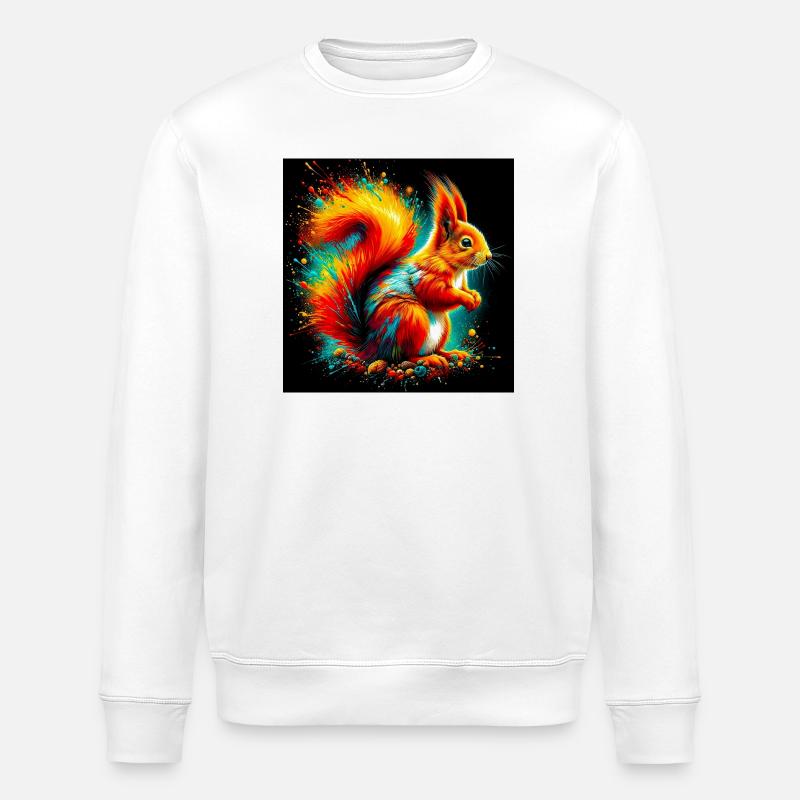 écureuil - Sweat bio ROLLER Stanley/Stella Unisexe - blanc