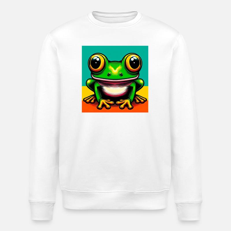 frog - Stanley/Stella ROLLER Unisex Organic Sweatshirt - white