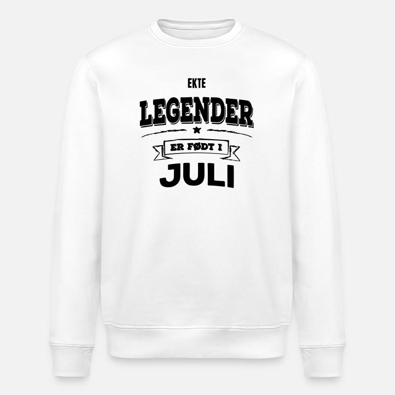 Les vraies légendes naissent en juillet - Sweat bio ROLLER Stanley/Stella Unisexe - blanc