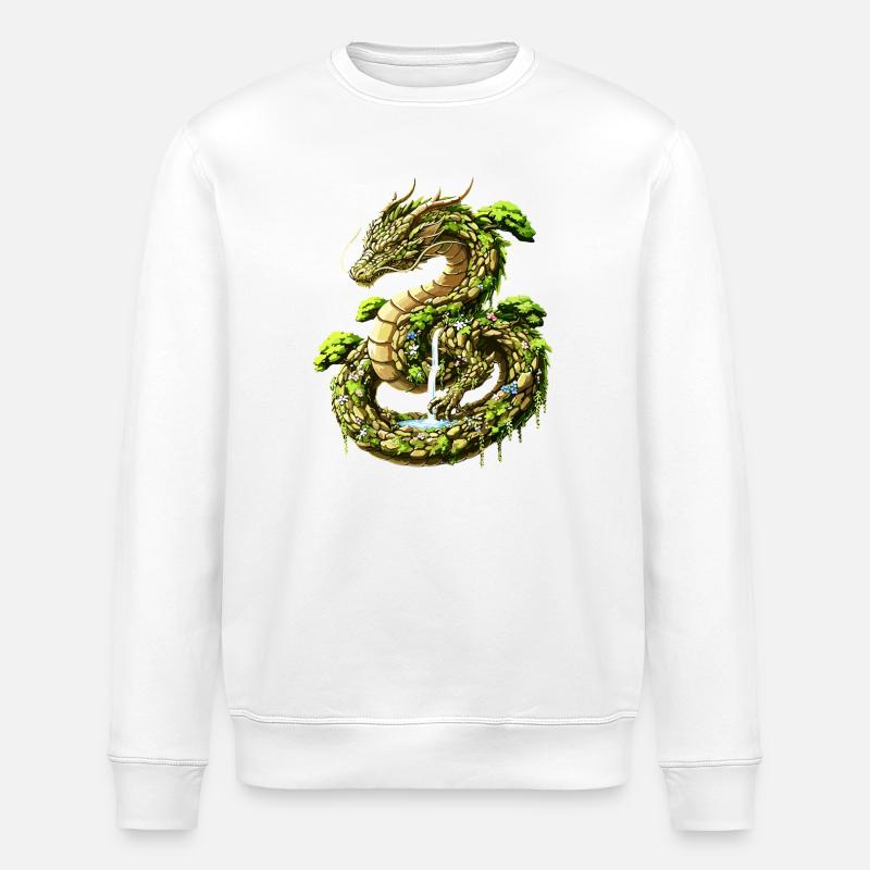 Erd-Geist-Drache - Stanley/Stella Unisex Bio-Sweatshirt ROLLER - Weiß