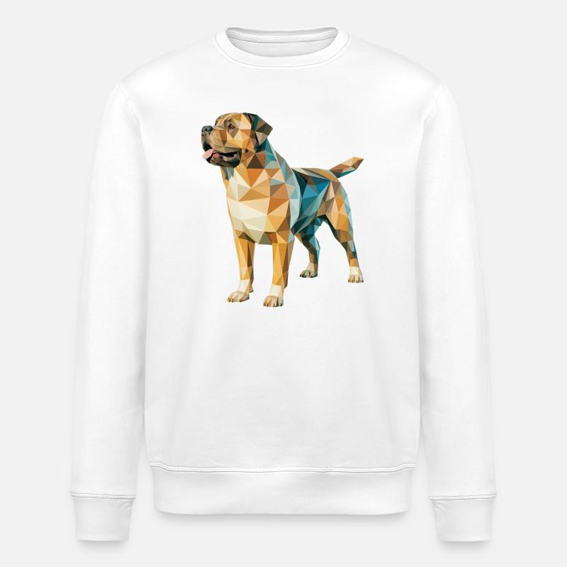 Rottweiler - Cooles Low Poly Logo - Stanley/Stella Unisex Bio-Sweatshirt ROLLER - Weiß