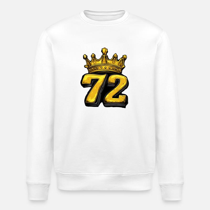 72 Zahl Krone - Stanley/Stella Unisex Bio-Sweatshirt ROLLER - Weiß