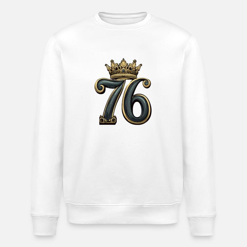 76 Zahl Krone - Stanley/Stella Unisex Bio-Sweatshirt ROLLER - Weiß
