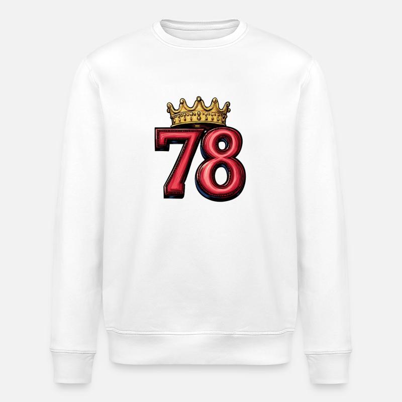 78 Number Krone - Stanley/Stella ROLLER Unisex Organic Sweatshirt - white