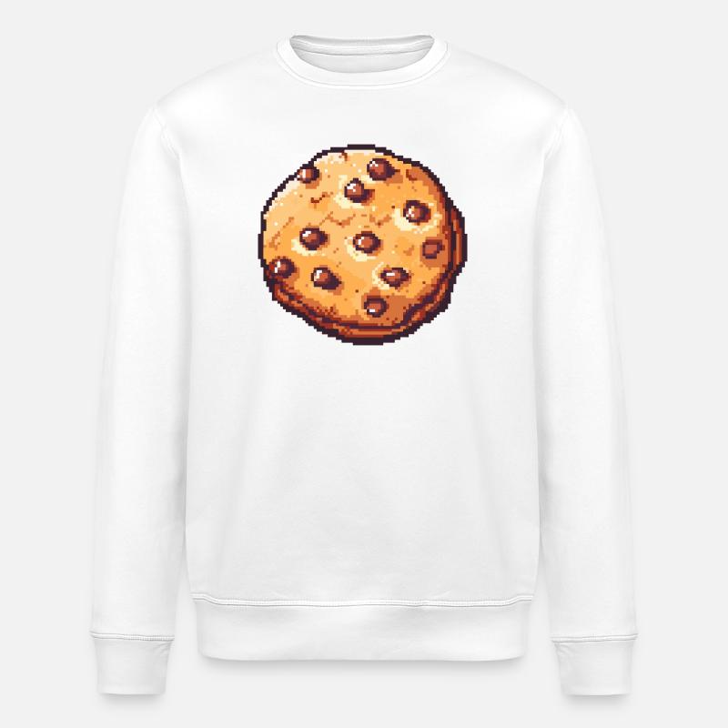 Cookie Pixel Cookie Art Rétro - Sweat bio ROLLER Stanley/Stella Unisexe - blanc
