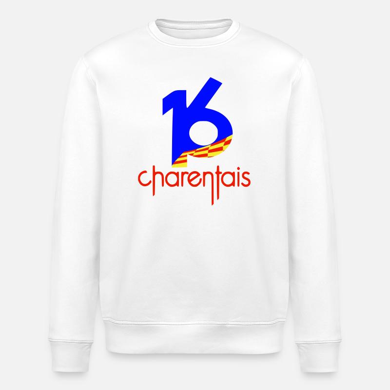 16 Charentais Blau Rot - Stanley/Stella Unisex Bio-Sweatshirt ROLLER - Weiß