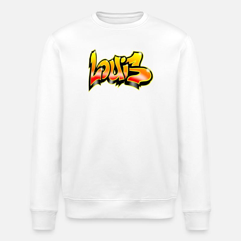 Louis Graffiti Jaune Rouge - Sweat bio ROLLER Stanley/Stella Unisexe - blanc