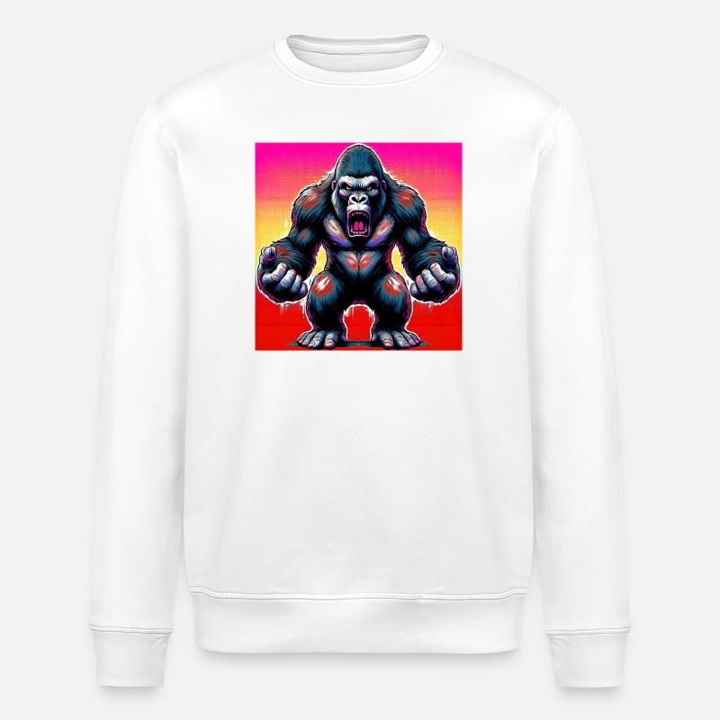 Gorilla - Stanley/Stella Unisex Bio-Sweatshirt ROLLER - Weiß