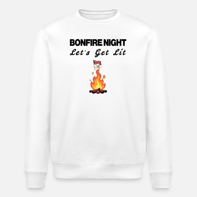 Impression du slogan Bonfire Night - Sweat bio ROLLER Stanley/Stella Unisexe - blanc