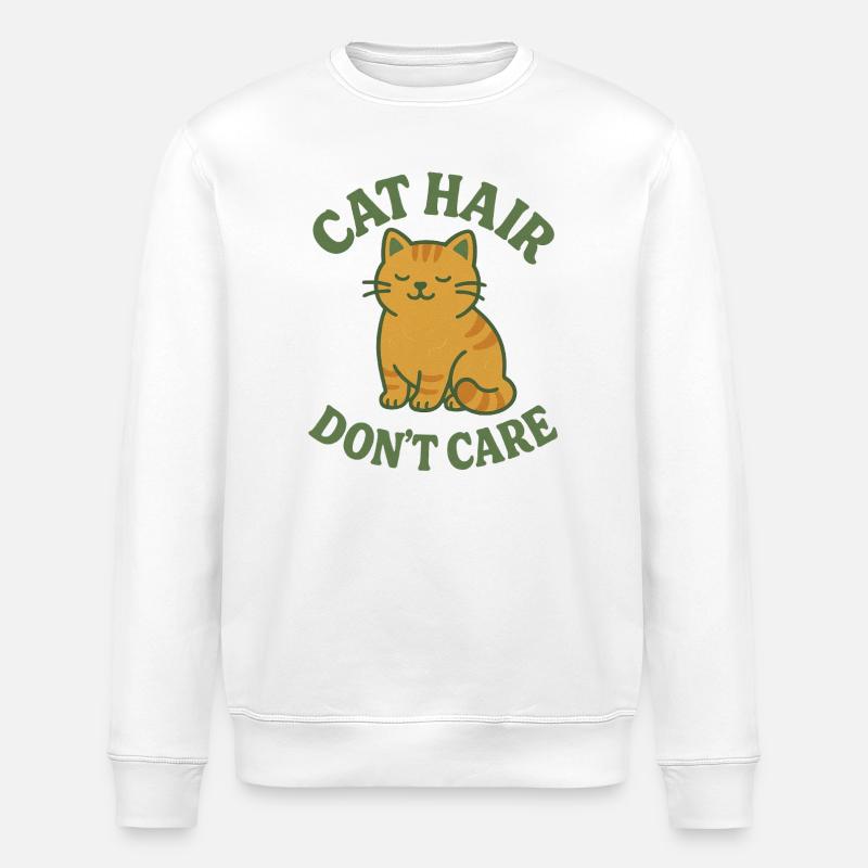 Les poils de chat s’en fichent - Sweat bio ROLLER Stanley/Stella Unisexe - blanc