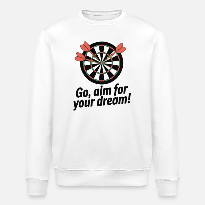 Aim for Your Dream Dartboard - Stanley/Stella ROLLER Unisex Organic Sweatshirt - white