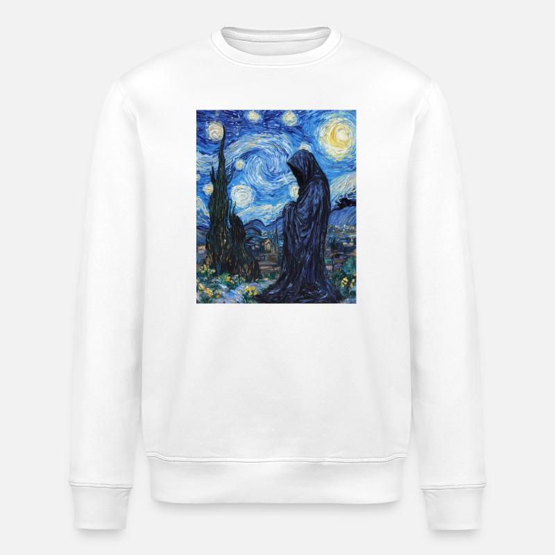 Fantôme Van Gogh Style Nuit étoilée - Sweat bio ROLLER Stanley/Stella Unisexe - blanc