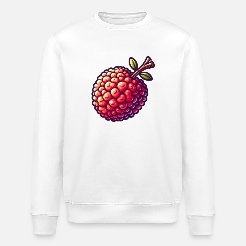 Litchi Pop Art Rouge - Sweat bio ROLLER Stanley/Stella Unisexe - blanc