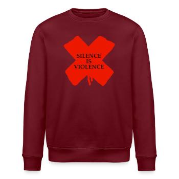 Silence is Violence - Stanley/Stella Unisex Bio-Sweatshirt ROLLER - Weiß - Vorne - Nik (191cm)