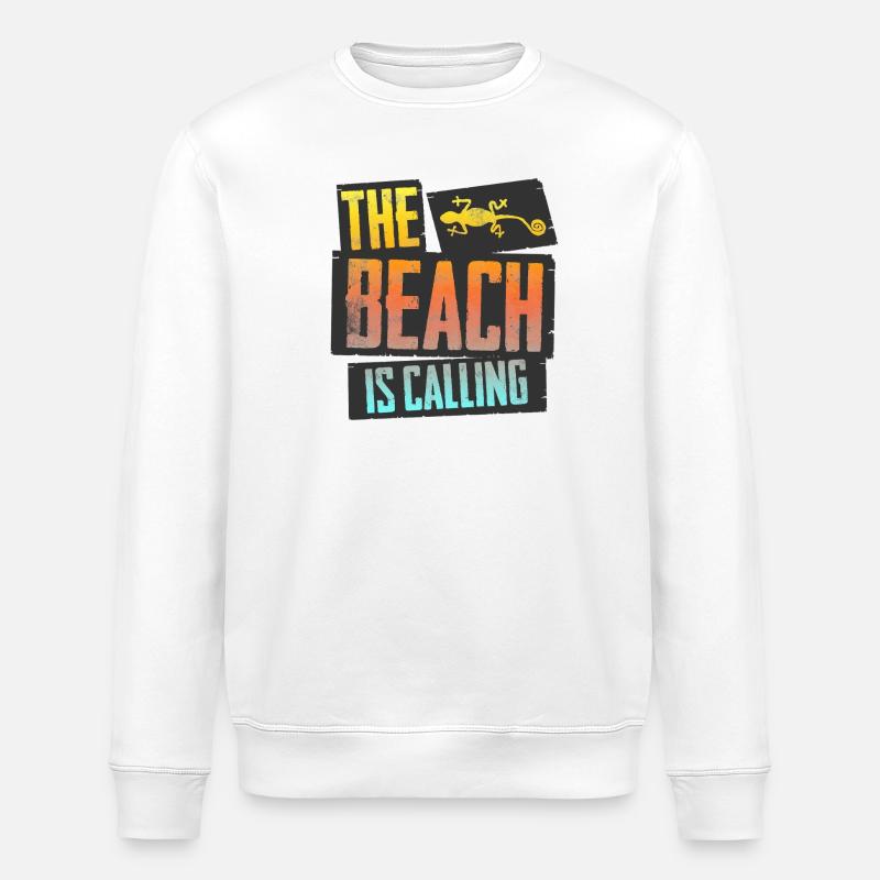 La plage vous appelle - Sweat bio ROLLER Stanley/Stella Unisexe - blanc