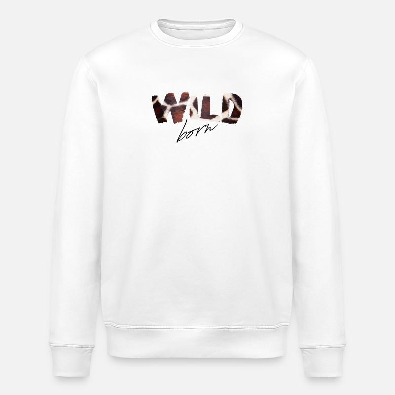 Imprimé vache née sauvage - Sweat bio ROLLER Stanley/Stella Unisexe - blanc