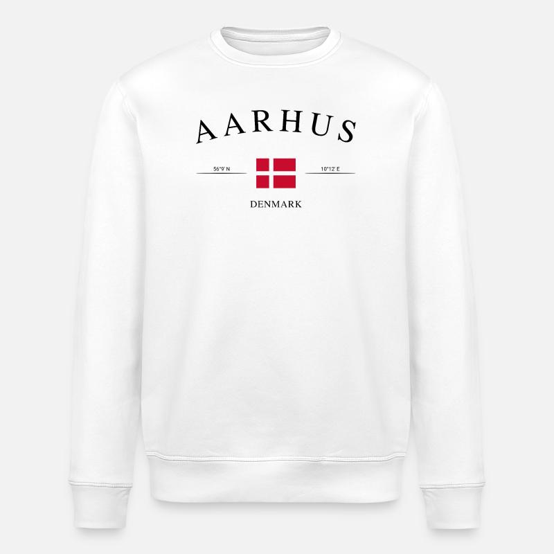 Aarhus Denmark – Holiday Souvenir & Gift - Stanley/Stella ROLLER Unisex Organic Sweatshirt - white