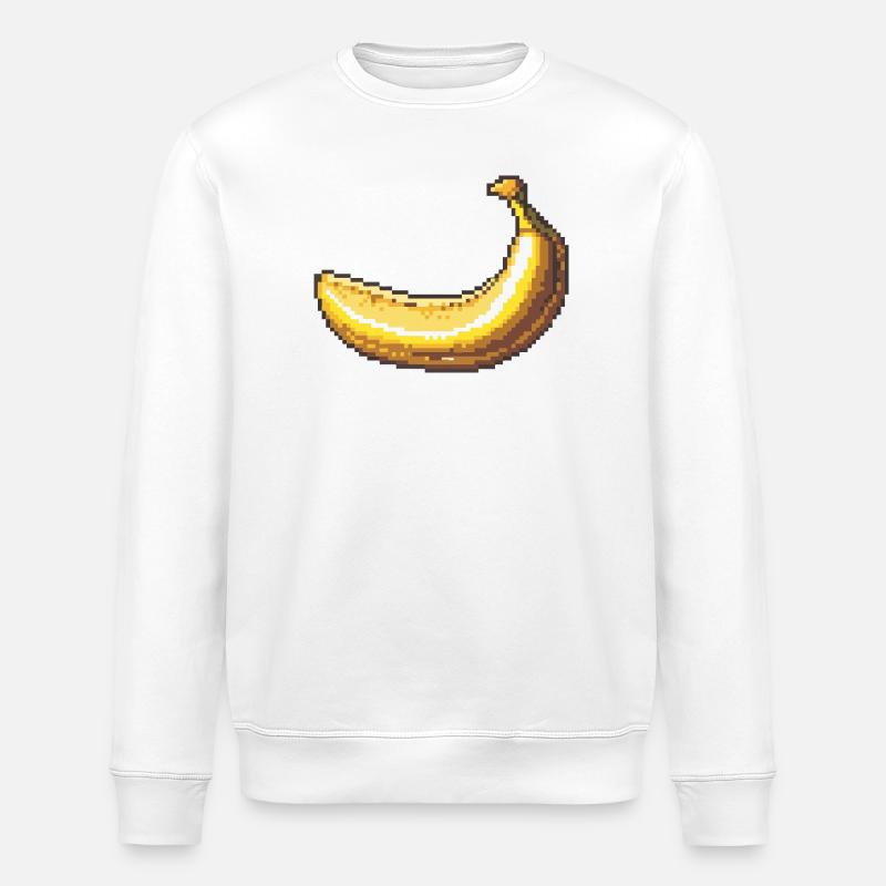 Pixelbanane Retro Pixelkunst - Stanley/Stella Unisex Bio-Sweatshirt ROLLER - Weiß