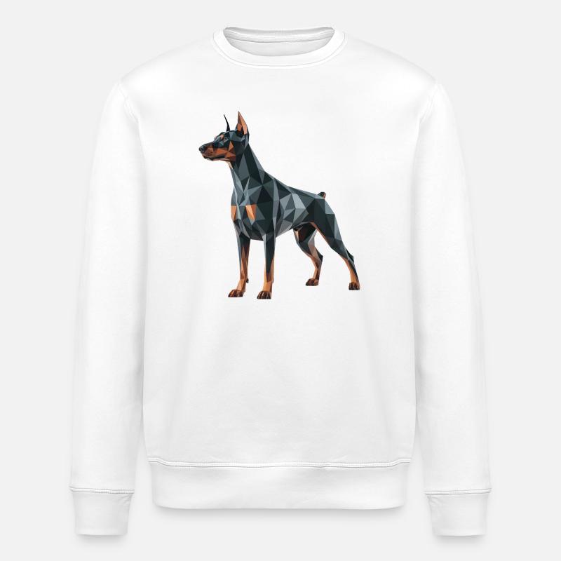 Doberman - Cool Low Poly  Logo - Sweat bio ROLLER Stanley/Stella Unisexe - blanc