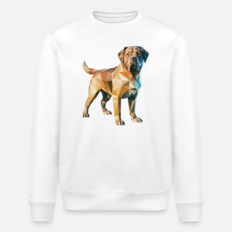 Brauner Hund - Cooles Low-Poly-Logo - Stanley/Stella Unisex Bio-Sweatshirt ROLLER - Weiß