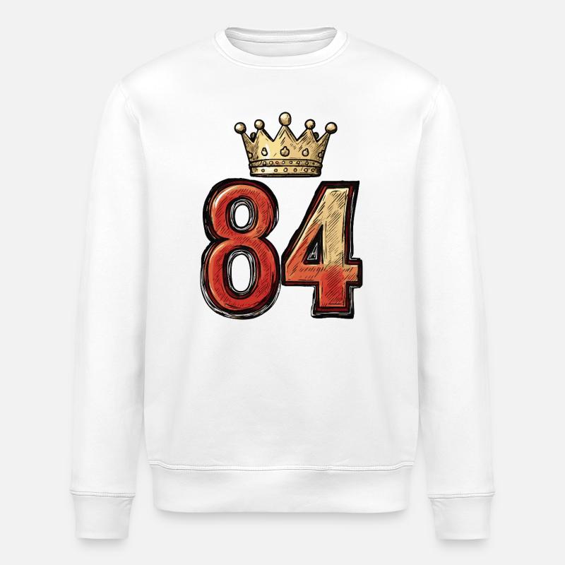 84 Nombre Couronne - Sweat bio ROLLER Stanley/Stella Unisexe - blanc