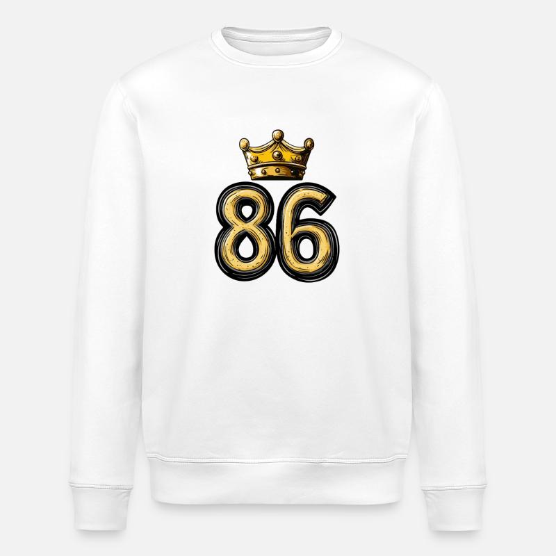 86 Zahl Krone - Stanley/Stella Unisex Bio-Sweatshirt ROLLER - Weiß