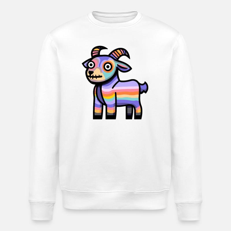 Mountain Goat Halloween Comic Funny - Stanley/Stella ROLLER Unisex Organic Sweatshirt - white