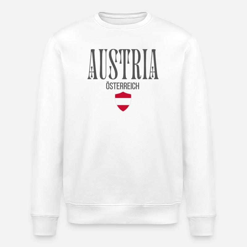 Austrian flag, made in Austria - Stanley/Stella ROLLER Unisex Organic Sweatshirt - white