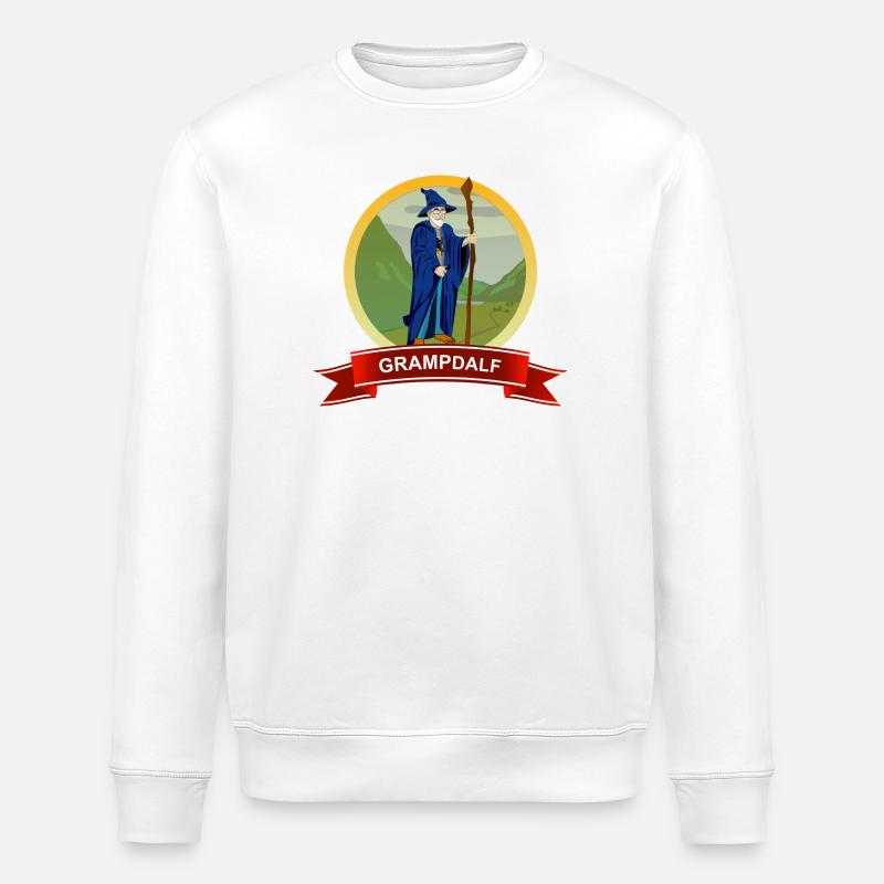 Grampdalf Zaubererwappen - Stanley/Stella Unisex Bio-Sweatshirt ROLLER - Weiß