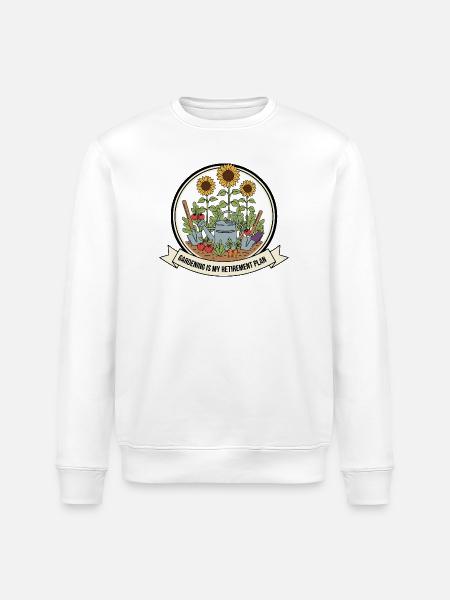 Gardening My Retirement Plan - Stanley/Stella ROLLER Unisex Organic Sweatshirt - white