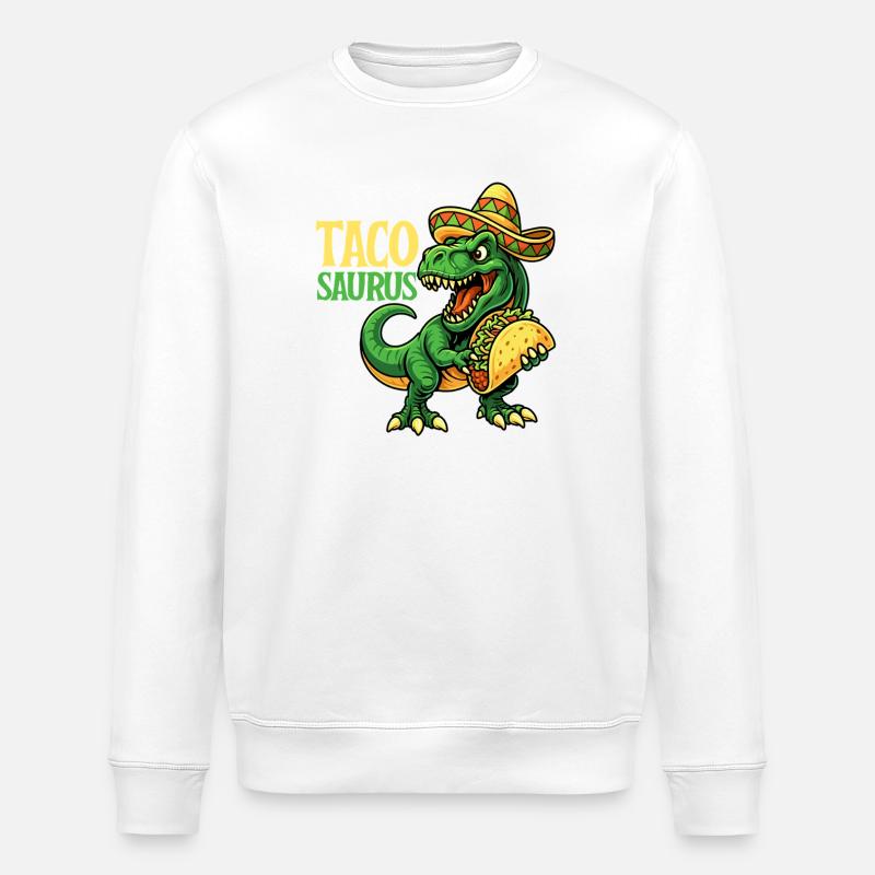 Tacosaurus Roar Taco Lover Humour - Sweat bio ROLLER Stanley/Stella Unisexe - blanc