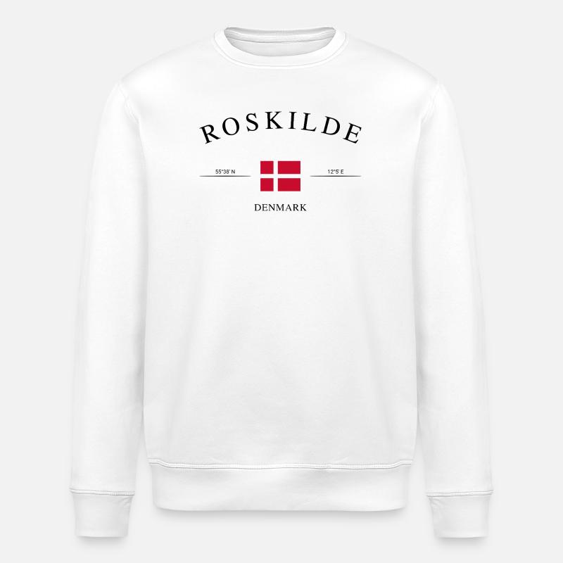 Roskilde Denmark – Holiday Souvenir & Gift - Stanley/Stella ROLLER Unisex Organic Sweatshirt - white