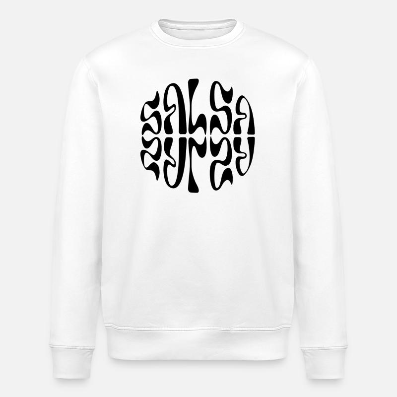 Typografisches Salsa-Logo-Design - Stanley/Stella Unisex Bio-Sweatshirt ROLLER - Weiß