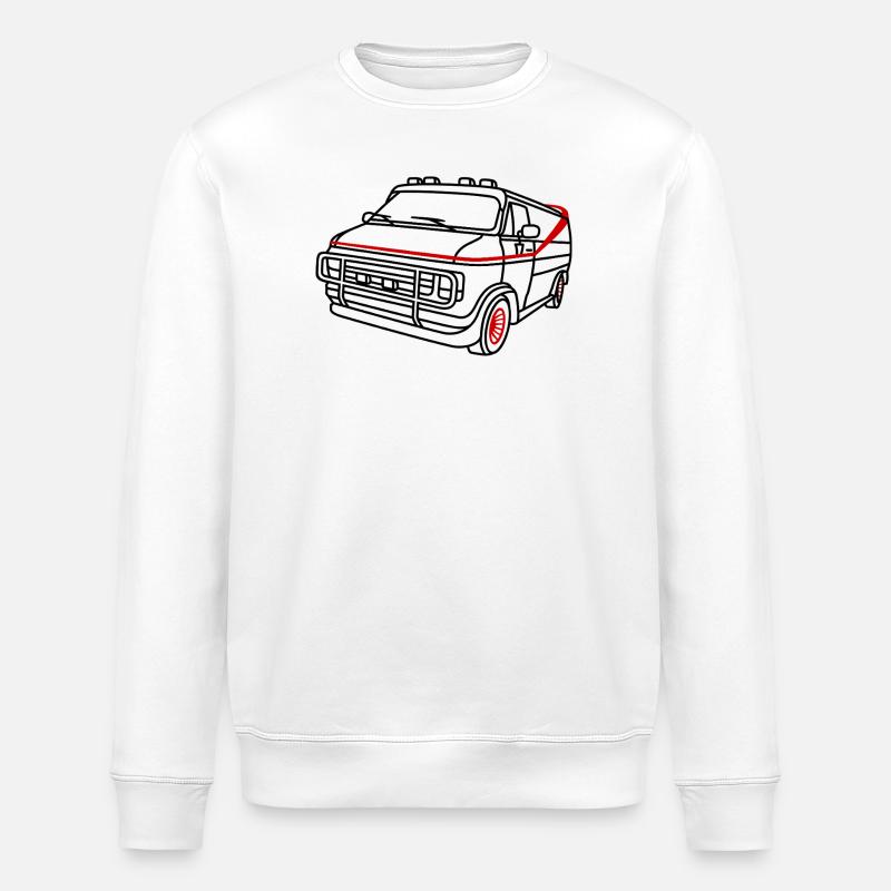 GMC Vandura: A-Team Kult & Retro - Stanley/Stella Unisex Bio-Sweatshirt ROLLER - Weiß