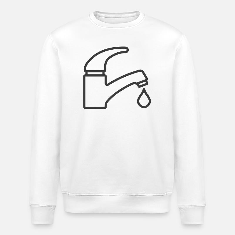 Wasserhahn Hahn Symbol Logo Klempner - Stanley/Stella Unisex Bio-Sweatshirt ROLLER - Weiß