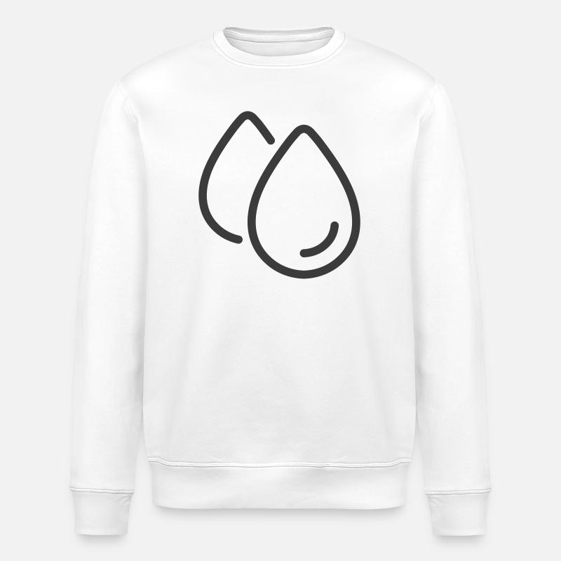 Doppelte Wassertropfen Linie Symbol Logo - Stanley/Stella Unisex Bio-Sweatshirt ROLLER - Weiß