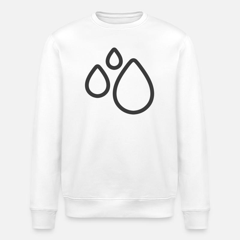 Dreifaches Wassertropfen-Liniensymbol-Logo - Stanley/Stella Unisex Bio-Sweatshirt ROLLER - Weiß