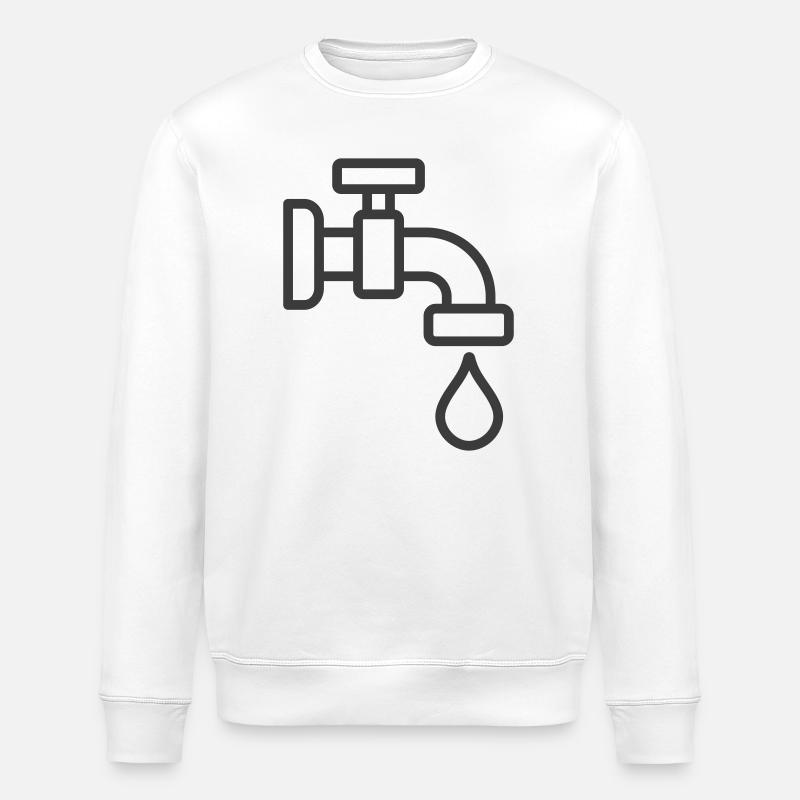 Wasserhahn mit Tröpfchensymbol - Stanley/Stella Unisex Bio-Sweatshirt ROLLER - Weiß