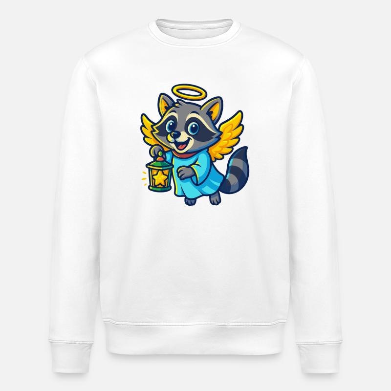 Engel Waschbär Weihnachten Design - Stanley/Stella Unisex Bio-Sweatshirt ROLLER - Weiß