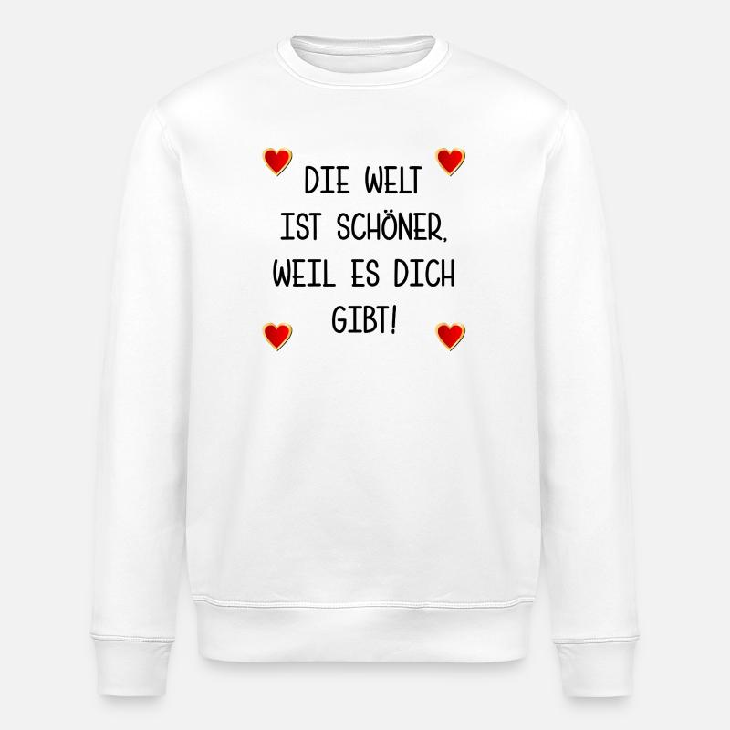 BEZIEHUNG FREUNDSCHAFT SPRÜCHE - Stanley/Stella Unisex Bio-Sweatshirt ROLLER - Weiß