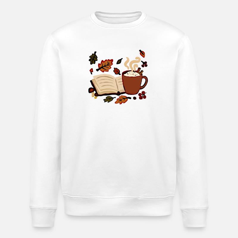 Kaffeeduft & Buchgeflüster...Herbsttraumdesign - Stanley/Stella Unisex Bio-Sweatshirt ROLLER - Weiß