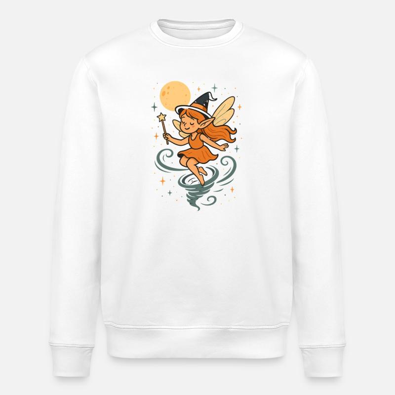 Mondzauber Fee im Hexentrick - Stanley/Stella Unisex Bio-Sweatshirt ROLLER - Weiß