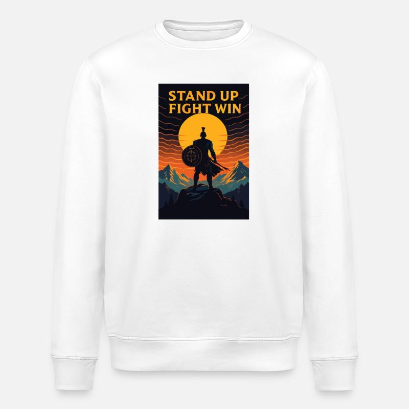 Debout Combat Gagner Guerrier - Sweat bio ROLLER Stanley/Stella Unisexe - blanc