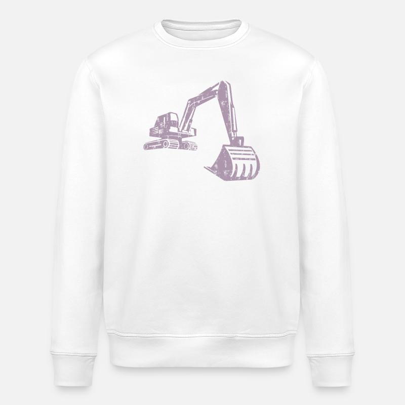 Bagger Silhouette Bauarbeiter Grunge Design - Stanley/Stella Unisex Bio-Sweatshirt ROLLER - Weiß