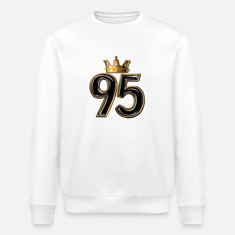 95 Zahl Krone - Stanley/Stella Unisex Bio-Sweatshirt ROLLER - Weiß