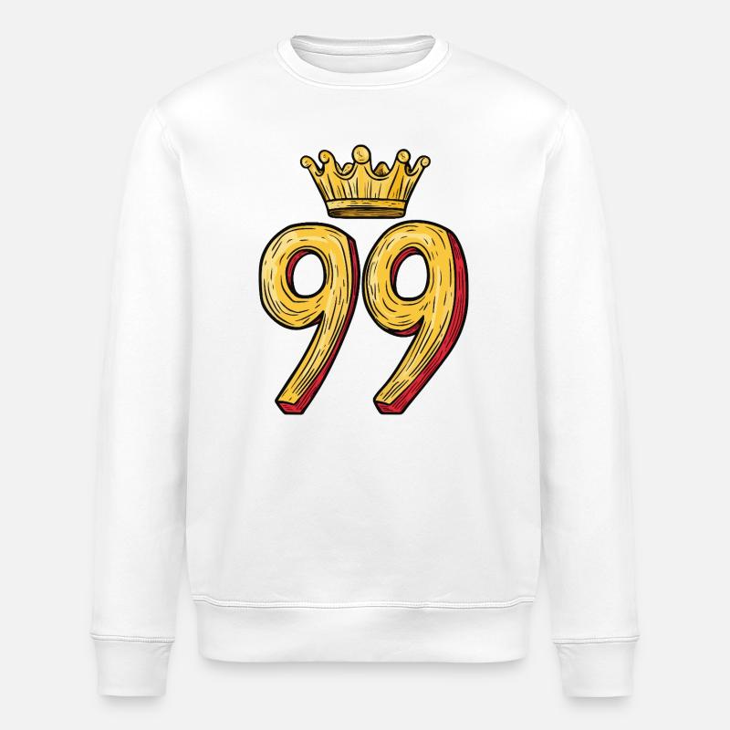 99 Zahl Krone - Stanley/Stella Unisex Bio-Sweatshirt ROLLER - Weiß