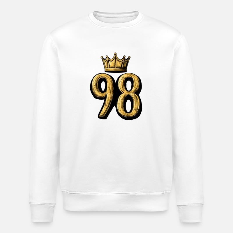 98 Number Krone - Stanley/Stella ROLLER Unisex Organic Sweatshirt - white