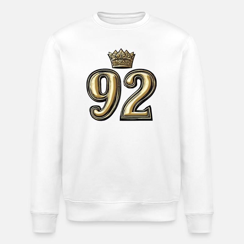92 Zahl Krone - Stanley/Stella Unisex Bio-Sweatshirt ROLLER - Weiß