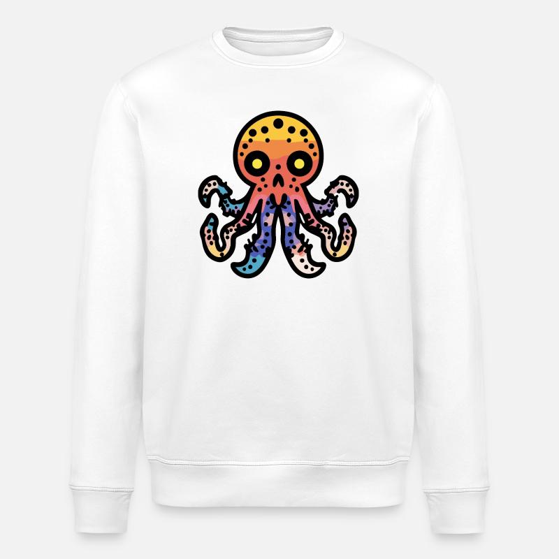 Pieuvre Halloween Bande dessinée drôle - Sweat bio ROLLER Stanley/Stella Unisexe - blanc